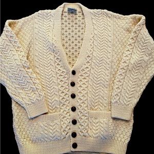 Aran knit cardigan made in Ireland